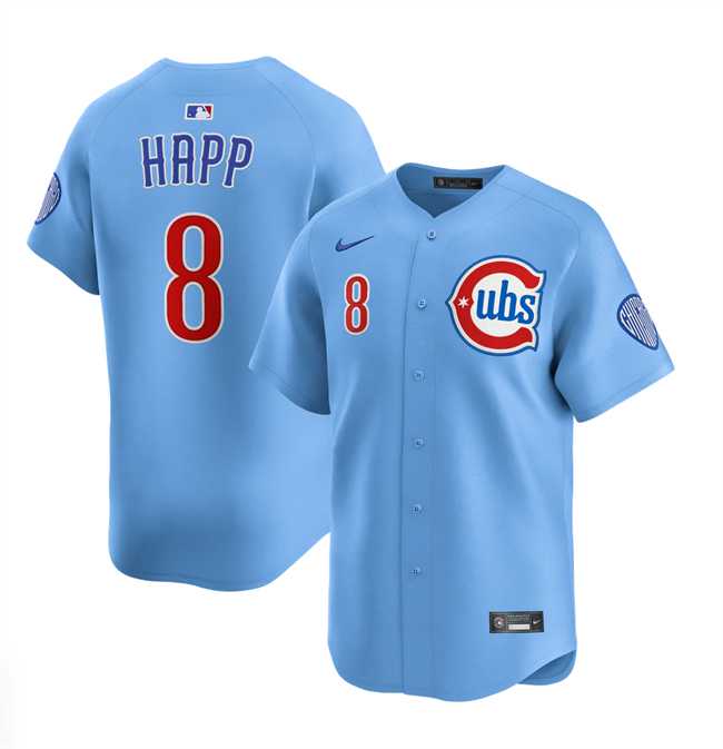 Men%27s Chicago Cubs #8 Ian Happ Blue 2024-25 2nd Alternate Limited Stitched Jersey Dzhi->chicago cubs->MLB Jersey